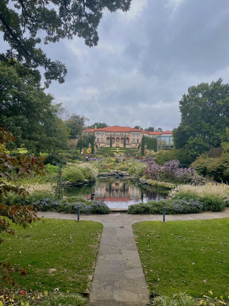 formal gardens at philbrook museum