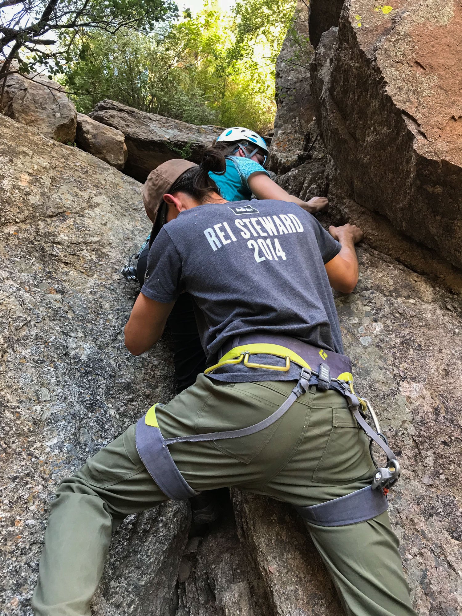 Backpacking in the Black Canyon of the Gunnison climbing out of the black canyon