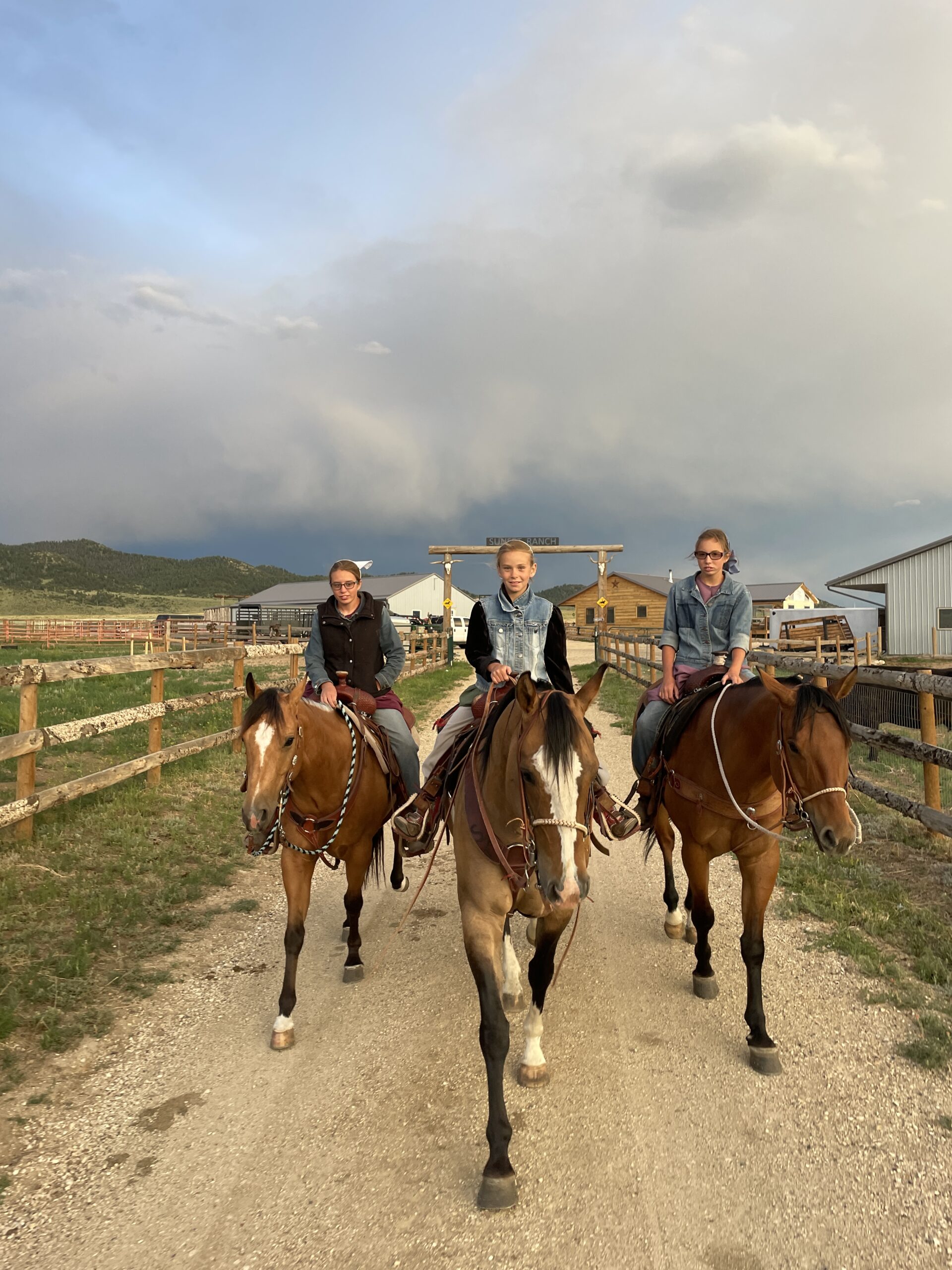 riding horses at Sunset Ranch Westcliffe