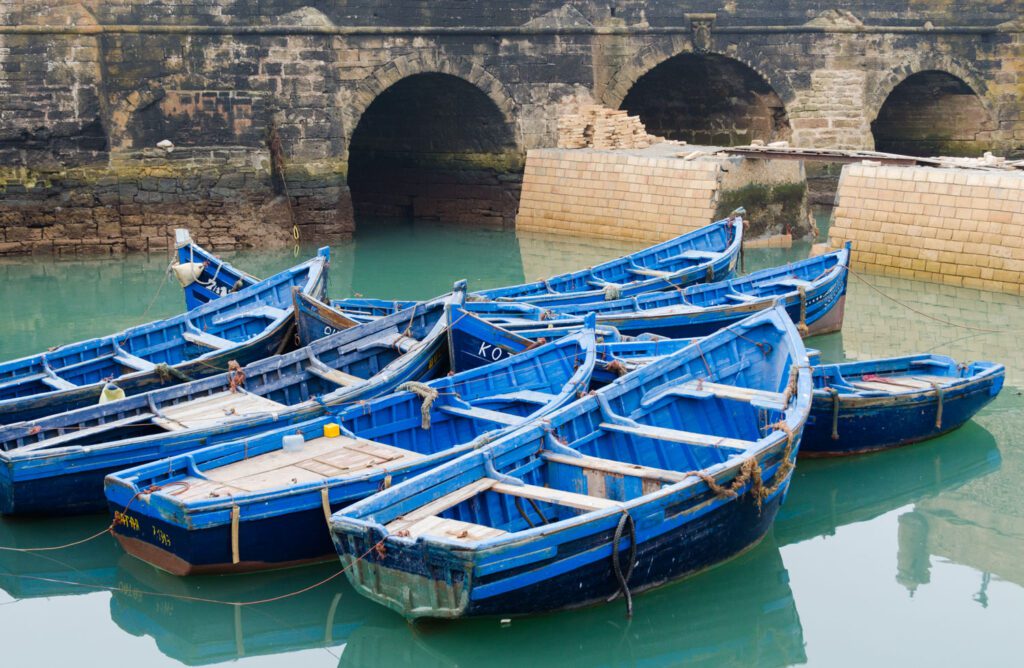 boats in water in Essaouira Morocco Africa