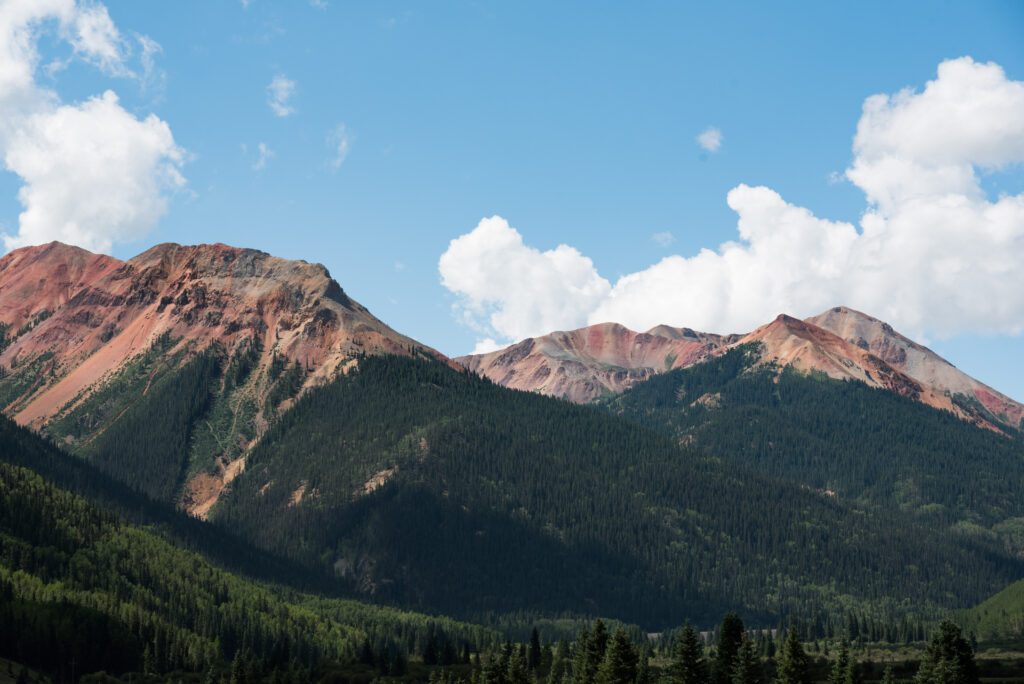image of mountains near Telluride Colorado, editorial travel photography
