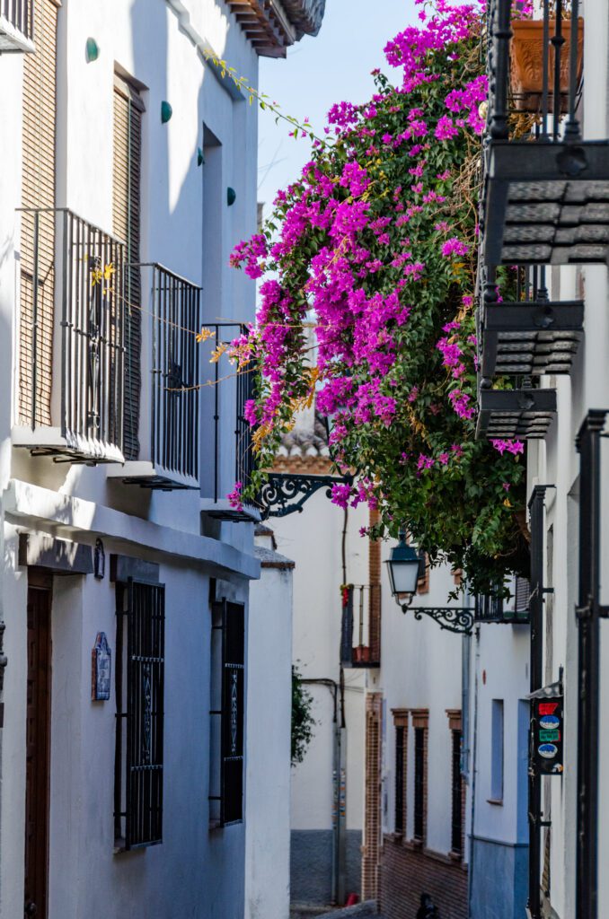 image of colorful street in Granada Spain, Spain travel photo