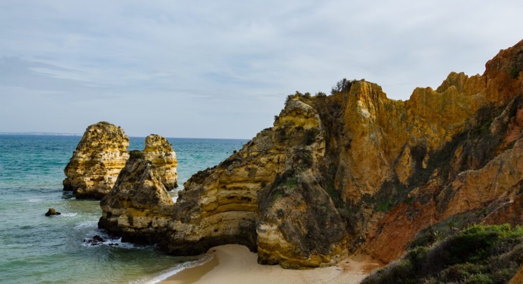 hiking along the cliffs in Lagos Portugal