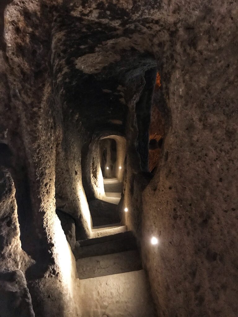 the tunnels of the underground city of Cappadocia