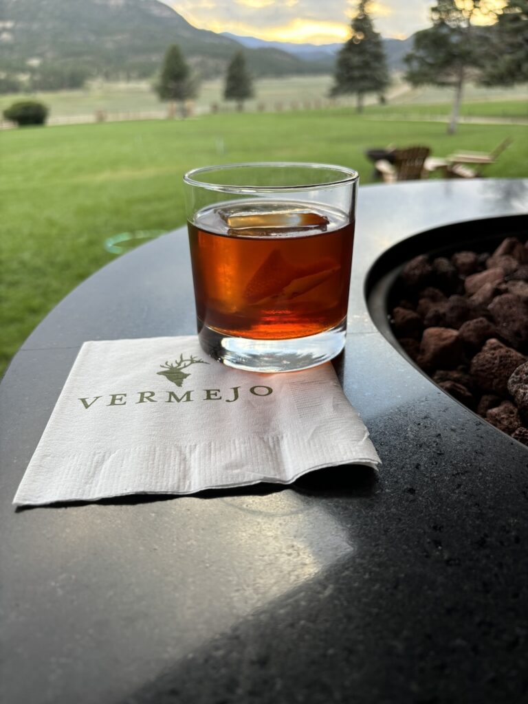 vermejo drinks on veranda