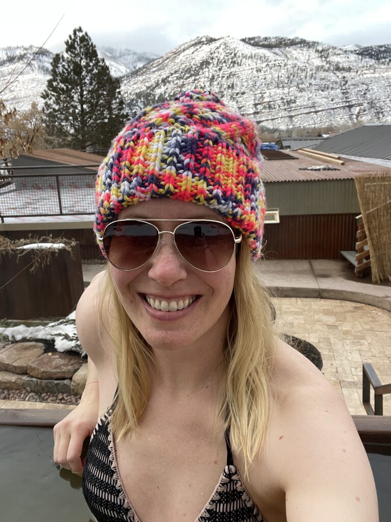 soaking in a private tub at Durango Hot Springs