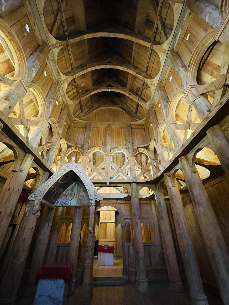 inside a stave church Fargo