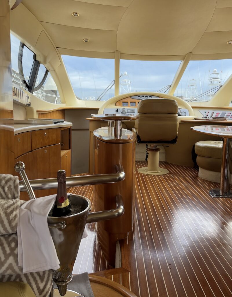 onboard the yacht