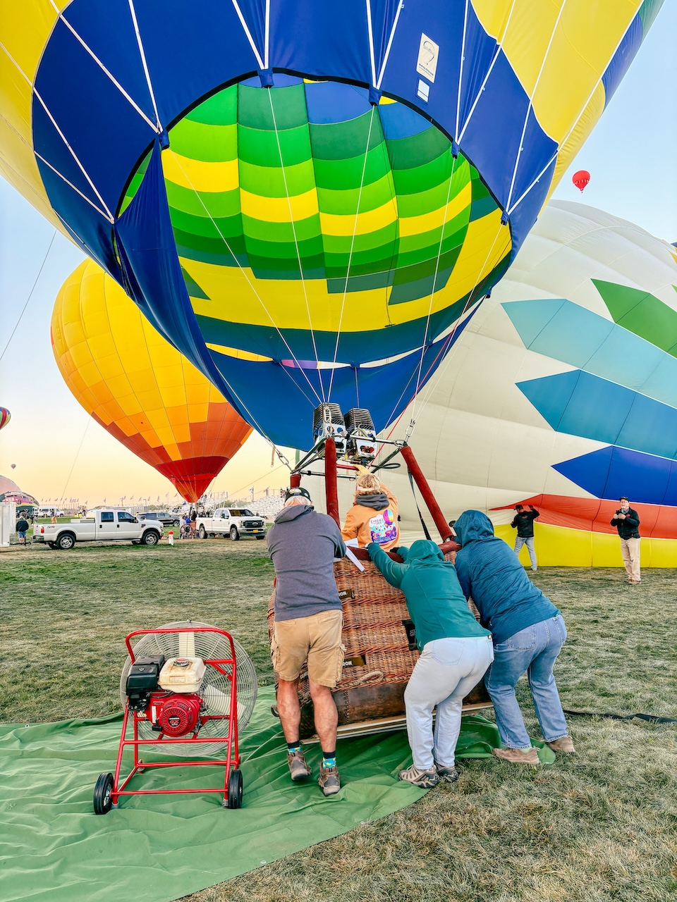 pilot and crew at Albuquerque Hot Air Balloon Fiesta