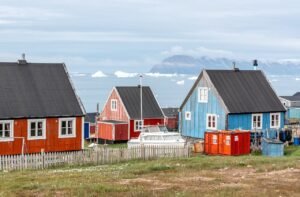 the colorful houses in Greenland
