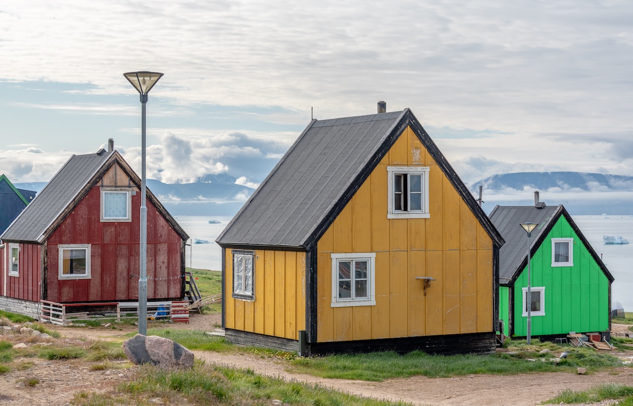 colorful houses in Greenland