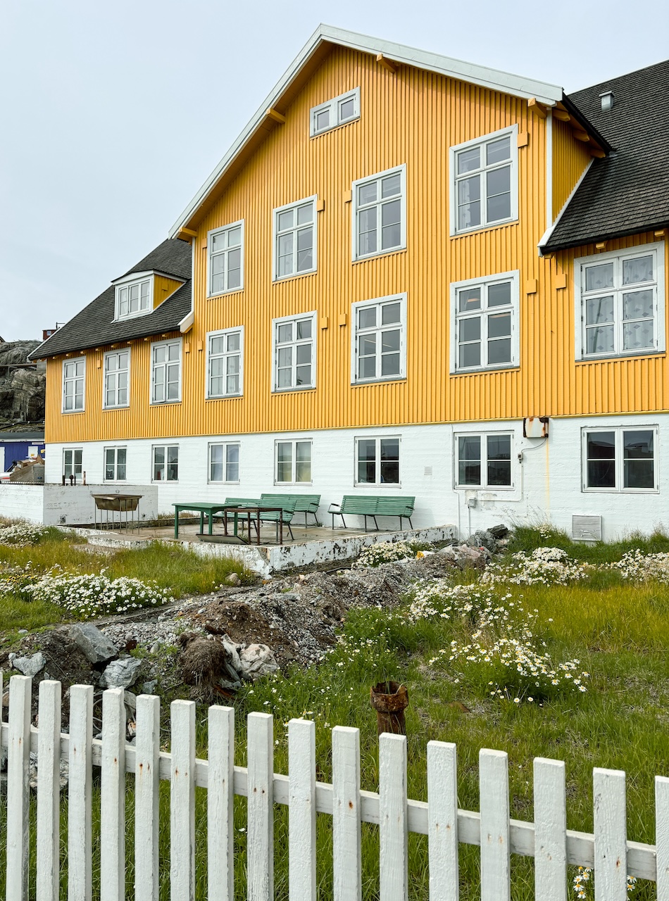 a yellow building in Greenland