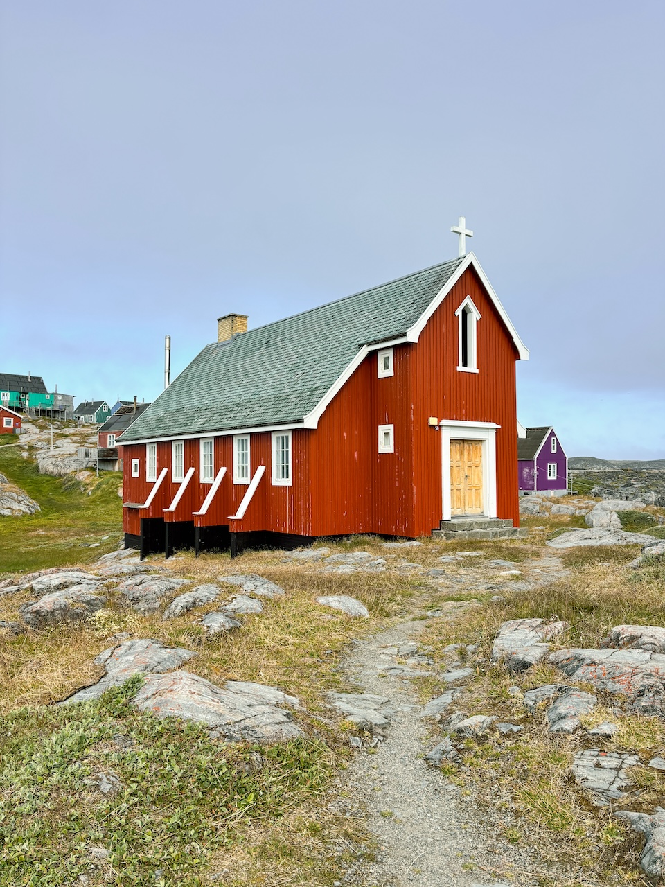the colorful houses in Greenland