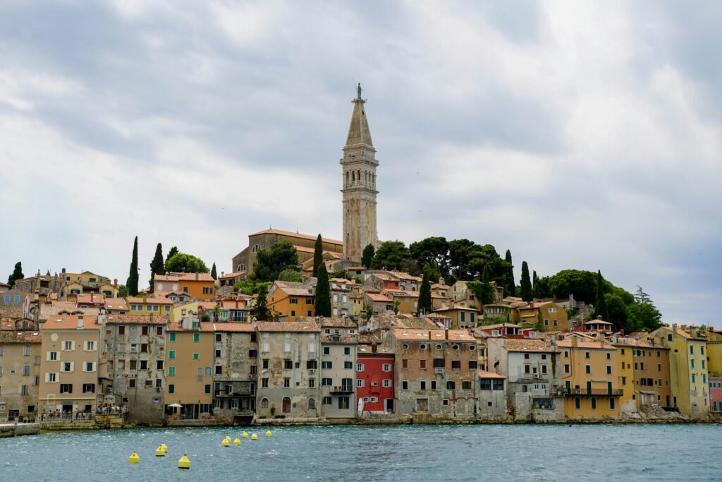 Picturesque coastal town of Rovinj, Croatia with its historic architecture and waterfront charm.