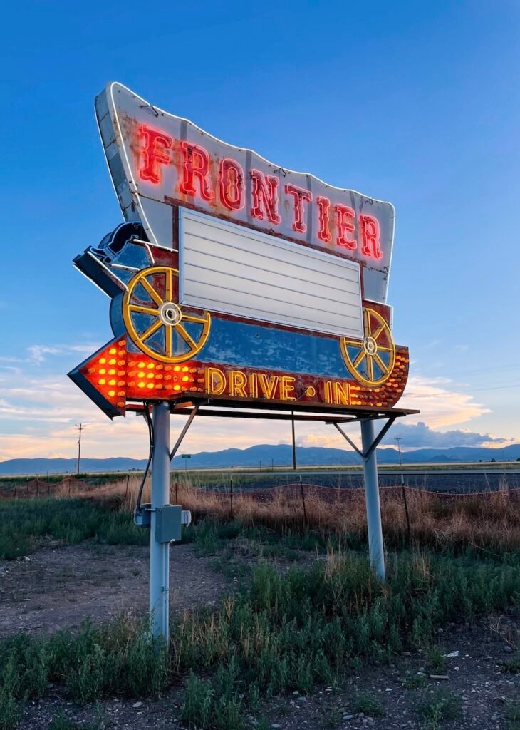 Frontier Drive-Inn frontier drive inn neon sign, san luis valley colorado