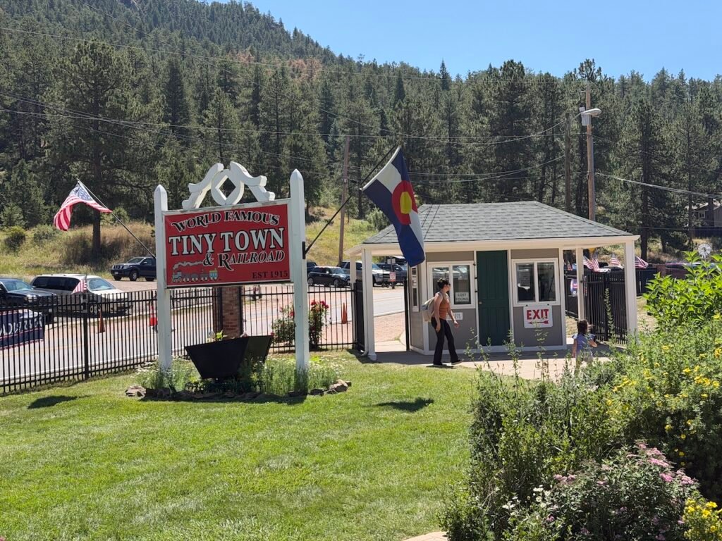 tiny town and railroad Colorado